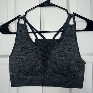 BuffBunny Charcoal Seamless Double-Strap Sports Bra